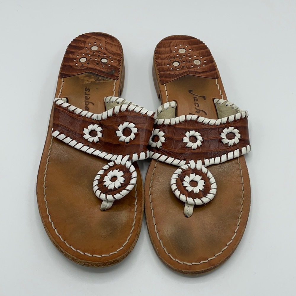 Brown & White Jack Rogers Sandals Size 7